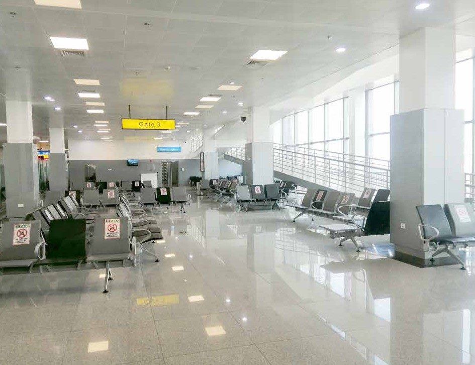 ABV-054 · Static Lightbox — Nnamdi Azikiwe International Airport, Departure Waiting Area advertising face and surrounding environment
