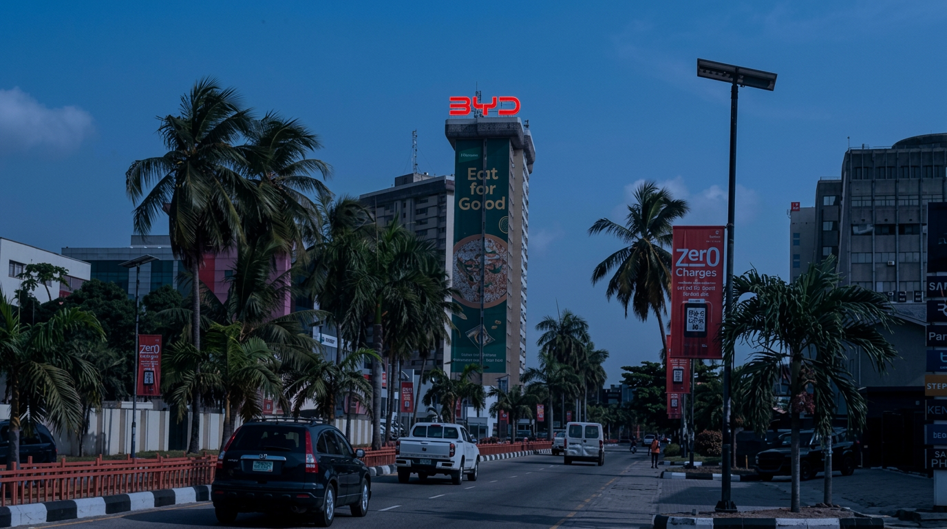 Rooftop branding – Akin Adesola FTF Ahmadu Bello advertising face and surrounding environment