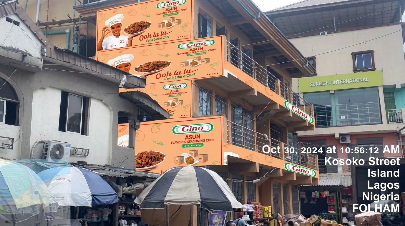Market building painting – Ebute Ero, Oke Arin Market advertising face and surrounding environment