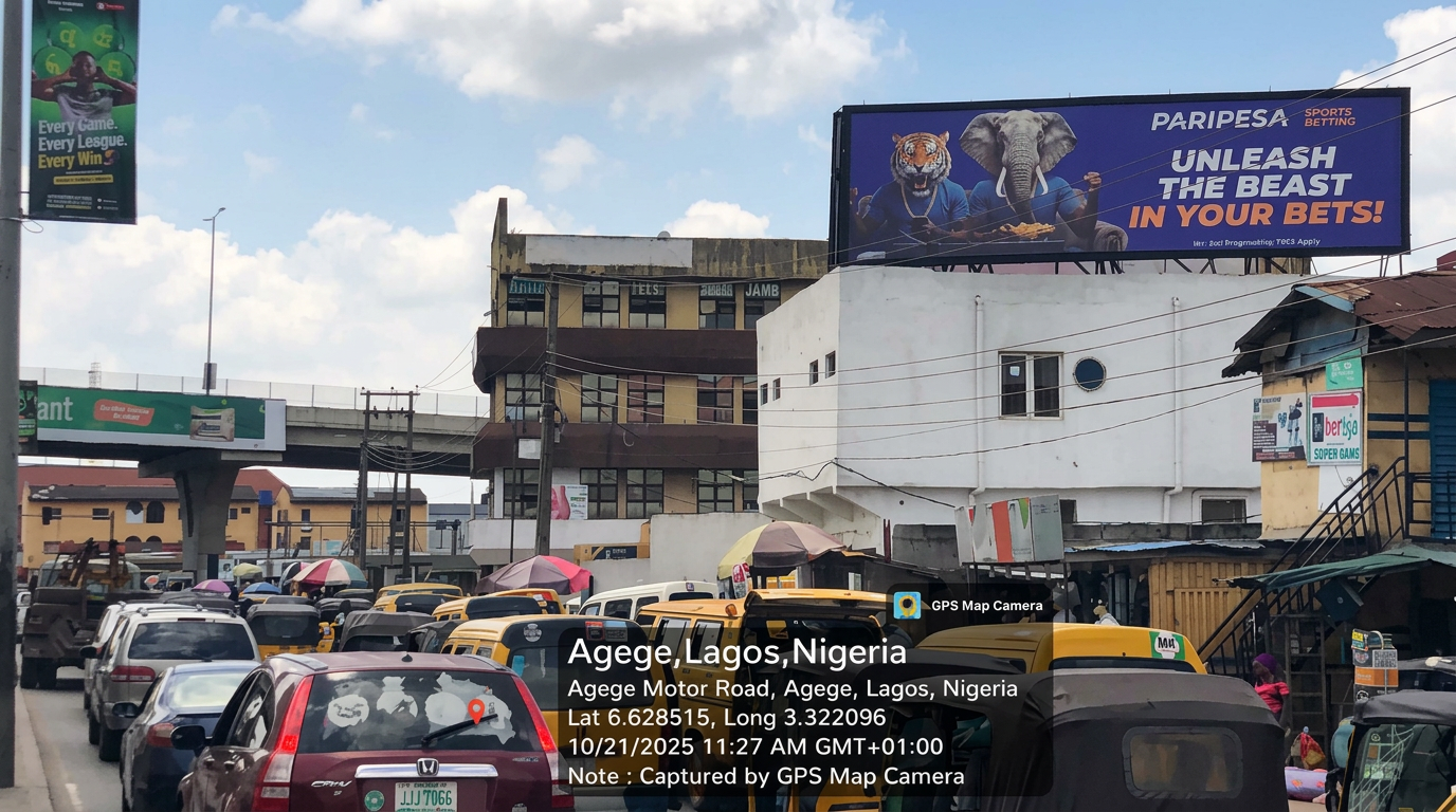 Rooftop – Old Abeokuta Road opp. Pen Cinema, Agege advertising face and surrounding environment