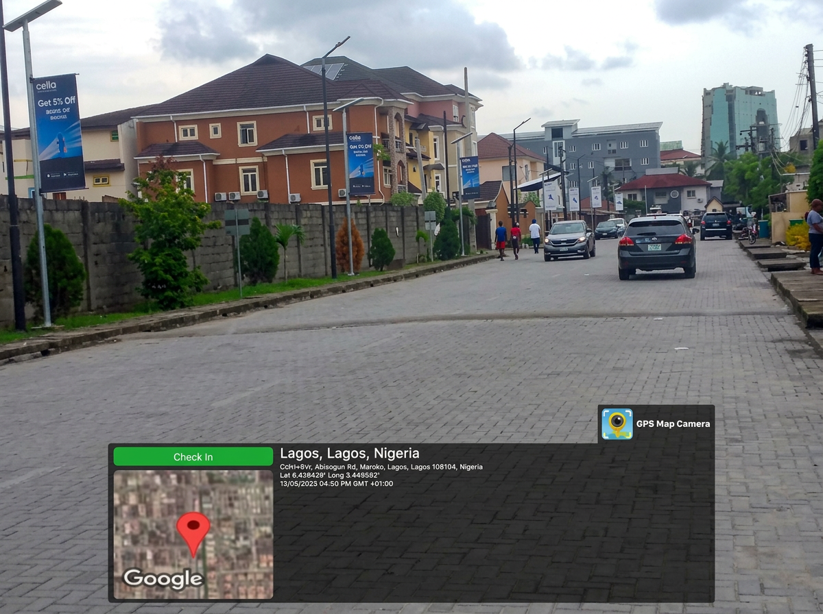 Lamp poles – Abisogun Road (FNA Estate) advertising face and surrounding environment
