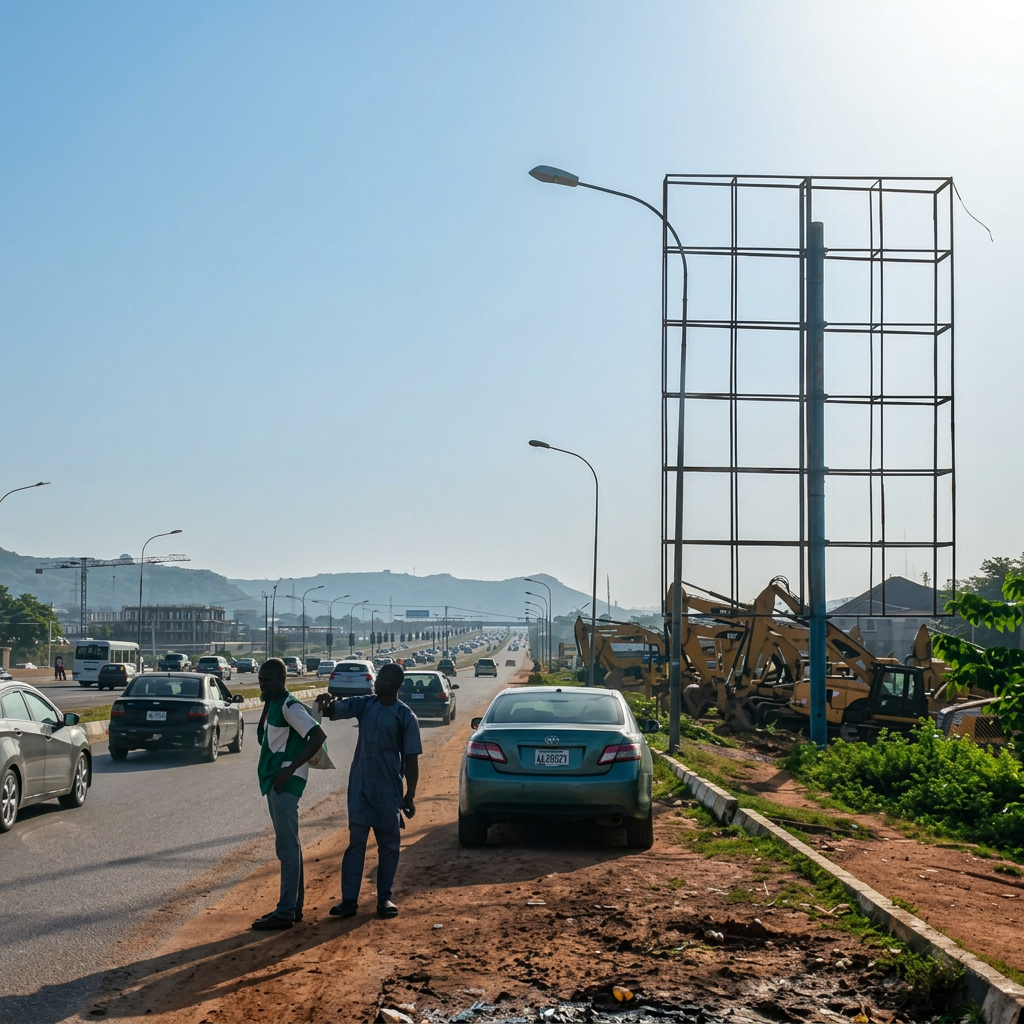 Portrait – Kubwa Expressway by Katampe (RHS) advertising face and surrounding environment